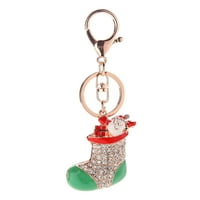 Santa Claus Keychain Rhinestone Lank lanac za prekrasan ključ za prsten za ključeve torbu
