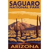 Dekorativni čaj ručnik, pregača Saguaro Nacionalni park, Arizona, Unisex, podesiv, organski pamuk