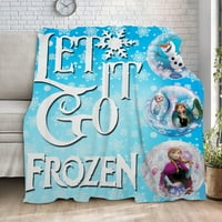 Flozen Anna Fleece pokrivač, super meko i toplo bacanje pokrivača za kauč, kauč i krevet -Ozzvan, nejasan
