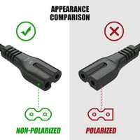 Boo kompatibilan 6ft ul na popisu kabela za napajanje za napajanje za Anker 60W Port Powerport + USB