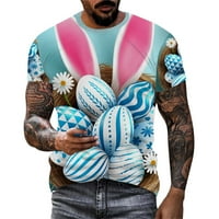 Košulje za muškarce Easter Bunny Egg Festival Digitalna 3D tiskana majica Torp Bluza