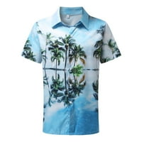 Muške tropske print havajske majice Ljetno casual padwnwown kratki rukav s majicom majica za odmor na