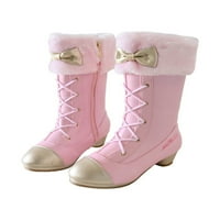 Djevojke Elegantne zimske čizme Vanjska udobnost Cosplay plišane obloge cipele ružičaste 1,5y