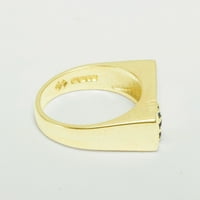 Britanci izrađeni 18K žuti zlatni prirodni safir muški prsten za mins - veličine opcije - veličina 6.5