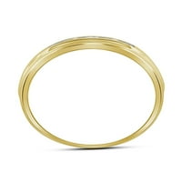 10KT Žuta zlatna mens okrugla Diamond Wedding 5-kameni bend prsten CTTW
