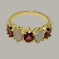 Britanci napravio 14k žuto zlato prirodno ružičasto turmalin i opal ženski vječni prsten - Opcije veličine