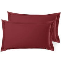 Nestl jastuk Sham set od 2, premium serija dvostrukih jastučni jastuk, burgundija crvena, kralj 20 36