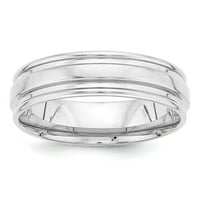 Čvrsta 14K bijela zlata Heavy Comfort Fit jedinstveni vjenčani prsten veličine 12