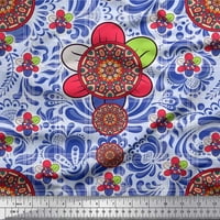 Soimoi Rayon Tkanina Provjera i mandala cvjetna ispis tkanina sa dvorištem širom