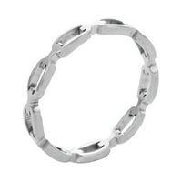 * Ženski titanijumski čelični prstenovi pravokutni lančani šuplji prstenovi od nehrđajućeg vjenčanja