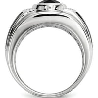 Sterling Silver SS RH pozlaćen bijeli noćni dijamant i muški prsten napravljen u Indiji QR5560-11