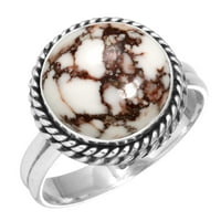 Prirodni divlji konjski prsten Sterling Silver ručno rađeni nakit