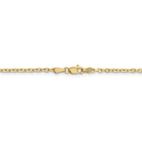 14k žuto zlato čvrsto iskriče rezan kabelski lanac ogrlica jastog kandže nakit pokloni za žene