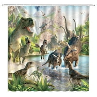 Zavjese za tuširanje životinja Originalni šuma bijesni dinosaur 3D print kupaonicu Kupatilo Kućni dekor