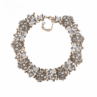 Crystal rhinestone ogrlica, vintage Chunky Chain Choker ogrlica Bib Izjava ogrlica modni kostim nakit