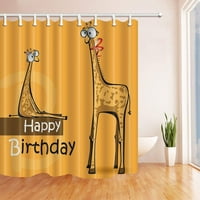 Rođendanski dekor Cartoon Giraffe Proslavite sretan rođendan Dupki poliesterski tkanini Kupatilo Tuš