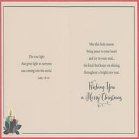 Dizajnerska čestitka sestra, blagoslovljeni božić: svijeće sa blistavim plamenom vjerske božićne kartice