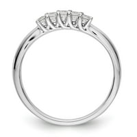 Čvrsta 14k bijelo zlato pet kamena dijamantski vjenčani prsten sa CZ CZ CUBIC cirkonijom veličine 5