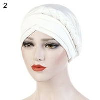Ruhuadgb modni čvrsti bolovni pletenica Muslimanska žena turbana hat hemop cap bandana headwrap