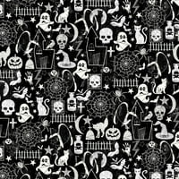 Vremenska blaga Halloween sjaj u tamnim motivima pamučna tkanina od dvorišta