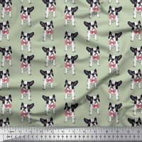 Soimoi Georgette viskoza tkanine i boston terijer za pse dekor za pse, tiskoplovljeno dvorište široko