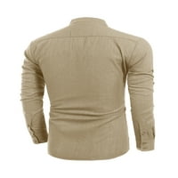 Muška pamučna posteljina majica casual dugi duglica s dugim rukavima niz lagane teberse obične ljetne