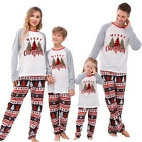 Porodica koja odgovara pidžamama božićna slova pisma ispisani dugih rukava i rastezanje casual hlača