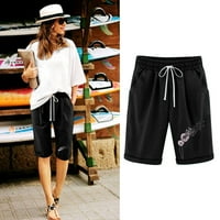 Chueoow ženske ljetne kratke hlače od tiskane velike veličine pamučne pantalone casual pantalone kratke