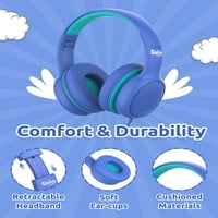 Premium Dječje slušalice sa 85dB 94DB zapremine, linijski HD MIC, a audio dijeljenje, sklopiva toddler