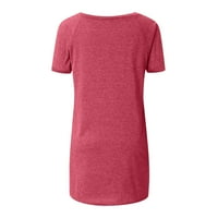 Careland Womens Ljetni vrhovi Boho Solid V izrez Loose Comfordugelizirana majica za žene Ležerne prilike