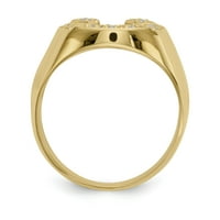14k žuto zlato AAA Real Diamond Muški prsten