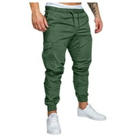 Teretne pantalone za muškarce Modni muškarci Sport Solid Bool Bare Ležerne prilike Laise Sweatpants