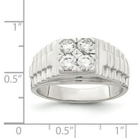 Bijeli sterling srebrni prsten sa kamenjem kubični cirkonijski cz