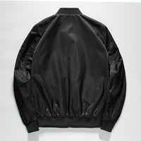 Guvpev muške zimske tople casual modne jakne na modnoj jakni sa zatvaračem na otvorenom jakna - crna