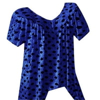 Plus size Ljetni vrhovi za žene Trendy s kratkim rukavima slobodne udobne majice Tunike Ležerne prilike