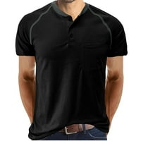 Muške pune košulje ljeto esencijalne majice tipke Henley bluza v izrez kratkih rukava na vrhu specijalnih