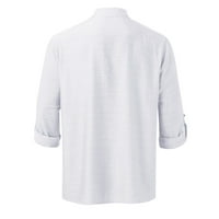 Sanbonepd Muške haljine Majice Majice Casual Solid Roll up rukava bluza s dugim rukavima TOTLE na majici