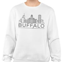 Skyline Buffalo New York Duksertnirg Unise 5x-Veliki bijeli