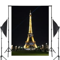 Poliester 5x7ft žuta svjetiljka Fotografija Pozadina Pariz Eiffel Tower Backdrop Foto Studio Ress Wir