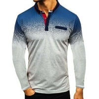 Muški gradijentni tiskani polo majice dugih rukava s dugim rukavima Bluza casual mišićne majice Golf