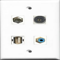 RITEAV PORT RCA BLUE i PORT COA kablovska TV - F-tipa i luka zaštićena CAT Ethernet i port toslink zidna