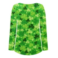 Ženski vrhovi St Patricks Dan Shamrock T majice Leopard Print Baseball Majica Zelena Raglan Irska bluza