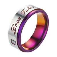 Europski i američki modni par Nova boja ljubičasta prstena Ljubav dijamantni prsten ljubičasti