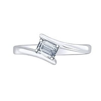 Carat zračno rezan bijeli prirodni dijamantni zaručni prsten u 14K čvrstim bijelim zlatnim prstenom