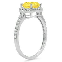 1.85ct okrugli rez žuta simulirana dijamant 14k bijela zlatna godišnjica Angažovanje halo prstena veličine