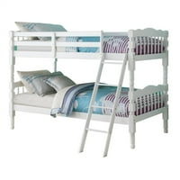 Twin preko dvostruke krevetište, drveni dvostruki krevet na kat s krevetima s ljestvicom za zaštitu
