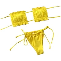 Gacuw Dvije kupalište bikini setovi za ženske kupaće kostime bez rukava vrhunske tankove s visokim strukom