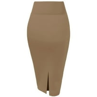& C Žene Premium najlon Ponte Stretch ured Olovka suknja Visoki struk izrađen u SAD-u ispod koljena