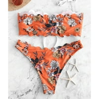 Kupaći kostim Ženski bandeau Push-up kupaći kostimi skelopirani čipke bikini set cvjetni kupaći kostimi