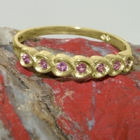 Britanci napravio 14k žuto zlato prirodno ružičasto turmalin ženski vječni prsten - veličine opcija